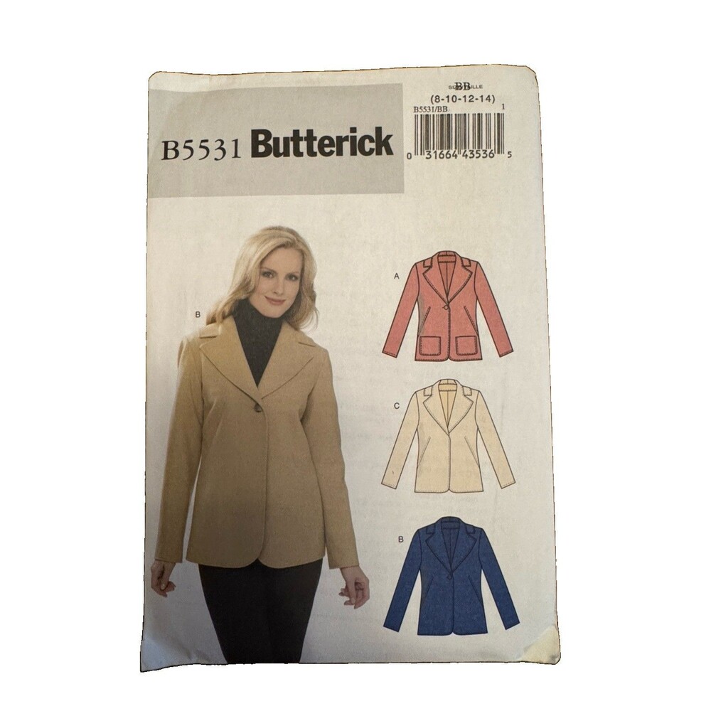 Butterick Sewing Pattern B5531 Misses Lined Jackets Size 8-14 Easy